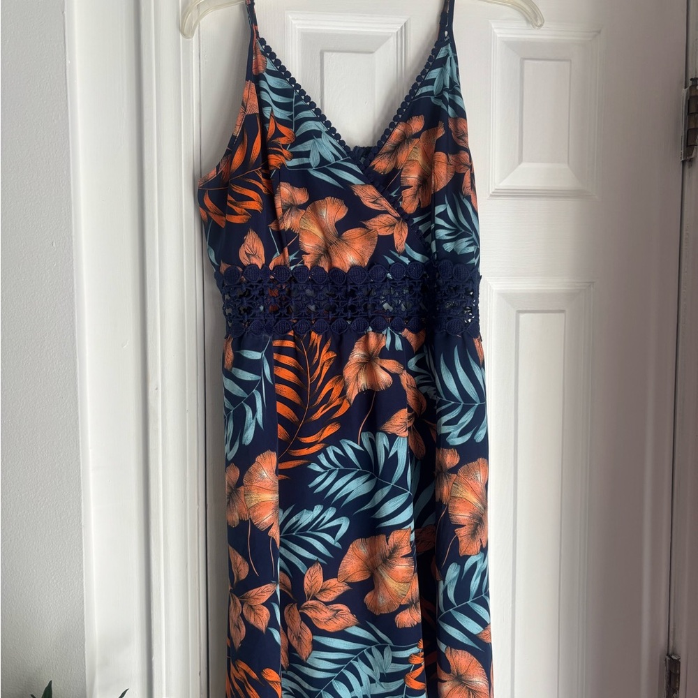 Cupshe Floral Print Dress with Lace Detail